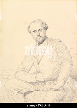 Henri Lehmann. Artiste : Jean Auguste Dominique Ingres (Français, Montauban 1780-1867 Paris). Fiche Technique : Dimensions : 12 1/2 x 9 3/8 in. (31,7 x 23,8 cm). Date : 1850. Musée : Metropolitan Museum of Art, New York, USA. Banque D'Images