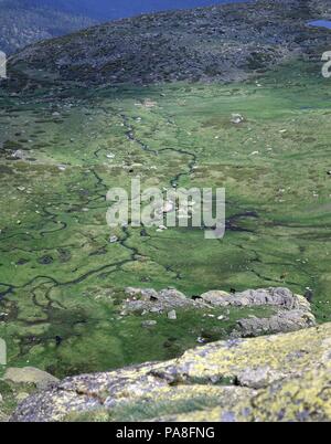 PAISAJE DE LA SIERRA DE GUADARRAMA. Emplacement : LA SIERRA DE GUADARRAMA, PROVINCIA, MADRID, ESPAGNE. Banque D'Images