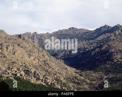 VISTA DE LA PEDRIZA. Emplacement : LA PEDRIZA, Manzanares el Real, MADRID, ESPAGNE. Banque D'Images