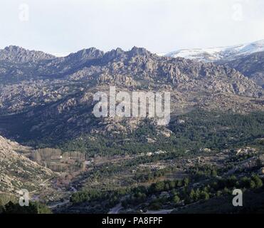 VISTA DEL CIRCO DE LA PEDRIZA. Emplacement : LA PEDRIZA, Manzanares el Real, MADRID. Banque D'Images