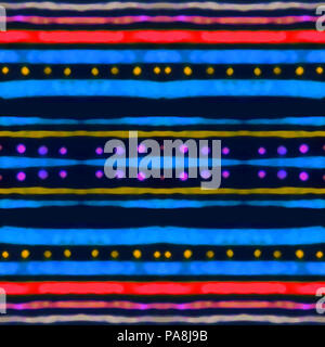 Technique mixte résumé géométrique rayures style ethnique ou tribal pattern design transparente dans les tons sombres Banque D'Images