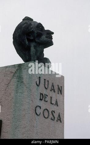 MONUMENTO A JUAN DE LA COSA - MARINO CONQUISTADOR Y CARTOGRAFO NACIDO EN SANTOÑA - 1975. Auteur : Cristina Carreño (20e siècle). Lieu : extérieur, Santander, Cantabria, ESPAGNE. Banque D'Images