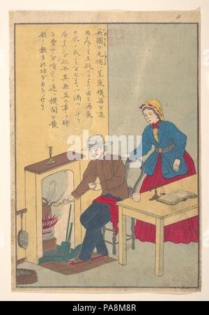 Vie des grands hommes de l'Occident (Taisei ijin den) : James Watt (1736-1819). Culture : le Japon. Dimensions : Image : 13 1/4 x 9 1/2 in. (33,7 x 24,1 cm). Date : ca. 1870. Musée : Metropolitan Museum of Art, New York, USA. Banque D'Images