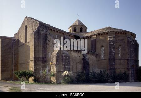 ABSIDE. Lieu : MONASTÈRE DE SANTA MARIA DE LA OLIVA, CARCASTILLO, ESPAGNE. Banque D'Images