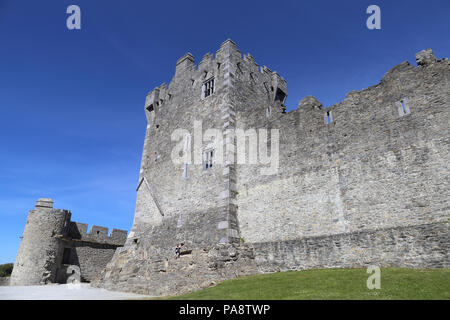 Le Château de Ross est une tour du Xvème siècle maison et garder sur le bord de Lough Leane, dans le Parc National de Killarney, comté de Kerry, Irlande. Banque D'Images