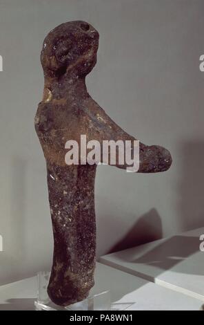 FIGURA FEMENINA TERRACOTA FENICIA. Emplacement : MUSEO DE ARQUEOLOGIA de Cadix, Andalousie, espagne. Banque D'Images