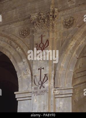 VITORES DE SANGRE DE TORO DE GRADUADOS-ANTIGUOS Y MODERNOS. Emplacement : COLEGIO DE ANAYA / Palais d'Anaya, Salamanca, Espagne. Banque D'Images