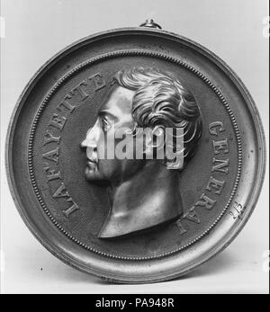 Médaillon du Marquis de Lafayette. Dimensions : diam. 6 3/4 in. (17,1 cm). Bouilloire : Peut-être Clark Mills. Date : 1775-1883. Musée : Metropolitan Museum of Art, New York, USA. Banque D'Images