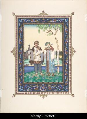 Illustration pour 'negurochka' [Lel et Snegurochka]. Artiste : Boris Zvorykin (russe, Moscou 1872-1942 Paris). Dimensions : Image : 10 13/16 x 8 1/16 in. (27,5 x 20,5 cm) : Feuille 13 9/16 x 10 1/2 in. (34,5 x 26,7 cm). Date : ca. 1925. Musée : Metropolitan Museum of Art, New York, USA. Banque D'Images