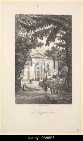 Amphithéâtre des jardins botaniques, Paris. Artiste : Charles-François Daubigny (français, Paris 1817-1878 Paris). Fiche technique : Dimensions : 10 x 6 in. (25,4 x 15,2 cm) de droit : 6 3/4 x 4 1/4 in. (17,1 x 10,8 cm). Date : 1842. Musée : Metropolitan Museum of Art, New York, USA. Banque D'Images