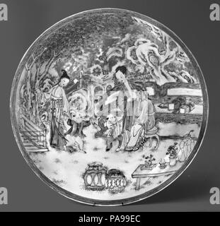 La plaque. Culture : la Chine. Dimensions : diam. 8 in. (20,3 cm). Date : le 18e siècle. Musée : Metropolitan Museum of Art, New York, USA. Banque D'Images