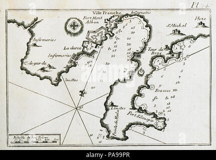 166 Plan de la baie de Villefranche-sur-Mer près de Nice, France - Roux Joseph - 1804 Banque D'Images