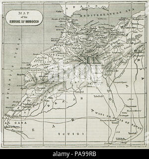 166 Plan de l'Empire du Maroc - Ainsworth William Francis - 1870 Banque D'Images
