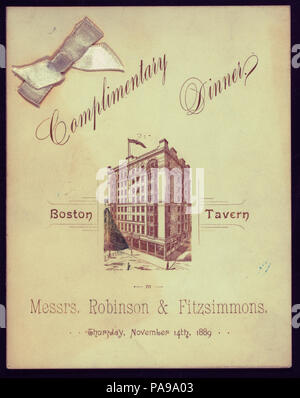 575 LE DÎNER À MM. ROBINSON ET FITZSIMMONS (organisé par "marketmen) de Faneuil Hall et d'autres." (at) BOSTON TAVERN (NYPL Hadès-269802-474452) Banque D'Images