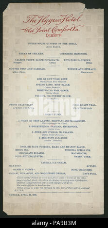 Le dîner (565) détenus par l'hôtel HYGEIA (at) "OLD POINT COMFORT, VA" (Hotel) (NYPL Hadès-269854-474504) Banque D'Images