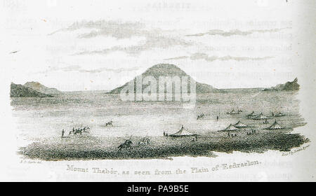 178 Le Mont Thabor, vue de la plaine d'Esdraelon - Edward Clarke Daniel - 1824 Banque D'Images