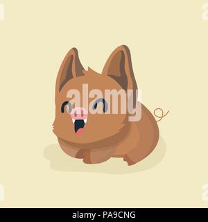 Cute Cartoon Sanglier. Funny Animal vecteur. Illustration de Vecteur