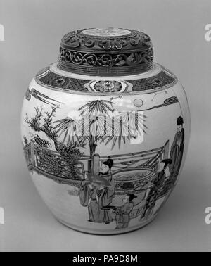 Jar. Culture : la Chine. Dimensions : H. 7 5/8 in. (19,4 cm) ; Diam. 8 in. (20,3 cm). Musée : Metropolitan Museum of Art, New York, USA. Banque D'Images