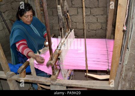 Part tisser dans Las Huaringas SALALA ' ' - HUANCABAMBA.. .Département de Piura au Pérou Banque D'Images