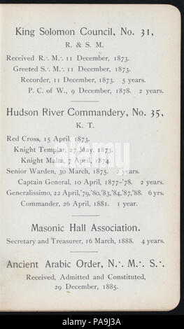 340 COMMÉMORATION DU 25ÈME ANNIVERSAIRE DE SON OUVERTURE EN FREEMASONARY (organisé par) M. Charles H. HALSTEAD (at) "Newburgh, New York" (NYPL)-270177-4000002122 Hades Banque D'Images