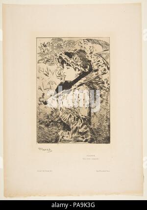 Jeanne. Artiste : Édouard Manet (français, Paris 1832-1883 Paris). Dimensions : image : 6 1/8 x 4 3/16 in. (15,5 x 10,7 cm) : Feuille 10 7/8 x 8 in. (27,7 x 20,3 cm). Date : 1882. Musée : Metropolitan Museum of Art, New York, USA. Banque D'Images