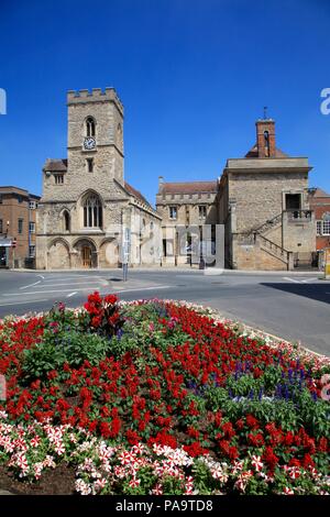 Abingdon Oxfordshire UK bâtiments autour de la place du marché de l'été 2018 Banque D'Images