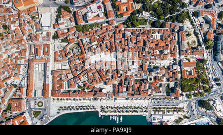 Vue aérienne de vieux Split, le centre historique de Split, Croatie Banque D'Images