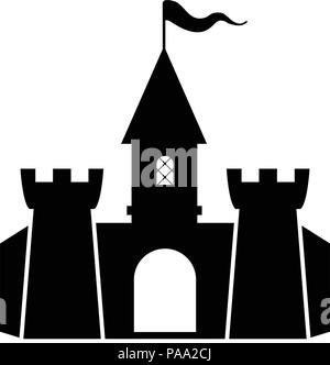 L'icône de forteresse vecteur isolé sur fond blanc. château féerique symbole noir bâtiment château médiéval. Illustration de Vecteur