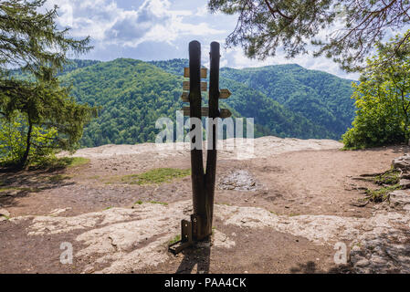 Tomasovsky view point d'observation sur le côté gauche de la vallée de la rivière Hornad dans le parc national du Paradis slovaque, Slovaquie Banque D'Images