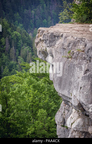 Rochers de Tomasovsky view point d'observation sur le côté gauche de la vallée de la rivière Hornad dans le parc national du Paradis slovaque, Slovaquie Banque D'Images