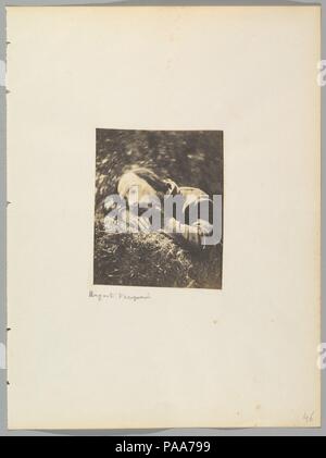 Auguste Vacquerie. Artiste : Charles Victor Hugo (Français, 1826-1871). Dimensions : Image : 9,2 x 7,6 cm (3 5/8 x 3 in.) Mont : 24,8 x 18,4 cm (9 3/4 x 7 1/4 in.). Date : 1853-1856. Musée : Metropolitan Museum of Art, New York, USA. Banque D'Images