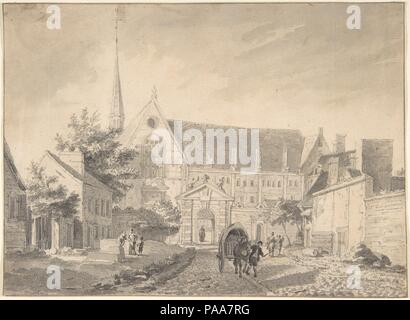 Vue sur l'église de Passy, près de Paris. Artiste : Reinier Vinkeles (Néerlandais, Amsterdam Amsterdam 1741-1816). Fiche technique : Dimensions : 7 x 9 9/16 in. (17,8 x 24,3 cm). Date : 1770. Musée : Metropolitan Museum of Art, New York, USA. Banque D'Images