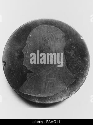 Buste de Benjamin Franklin. Dimensions : diam. 3 3/16 in. (8,1 cm). Date : 1800-1883. Musée : Metropolitan Museum of Art, New York, USA. Banque D'Images