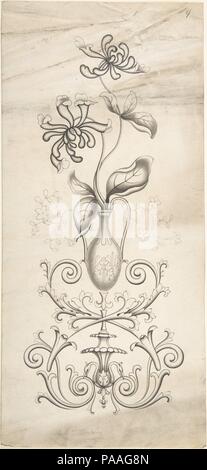 Design pour la décoration du panneau. Artiste : J. Hulme (britannique, active 1828-40). Fiche technique : Dimensions : 12 1/2 x 5 13/16 in. (31,8 x 14,7 cm). Date : 1828-40. Musée : Metropolitan Museum of Art, New York, USA. Banque D'Images