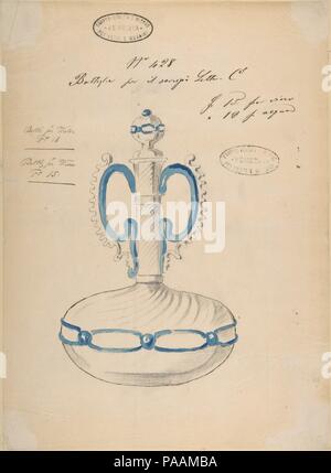 L'une des feuilles de dessins de Twenty-Three verrerie (miroirs, lustres, gobelets, etc.). Artiste : Compagnia di Venezia & Murano. Dimensions : 14 x 19 in. (35,6 x 48,3 cm). Date : 1850-80. Musée : Metropolitan Museum of Art, New York, USA. Banque D'Images