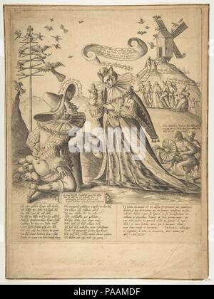 Allégorie sur la vanité. Artiste : anonyme, l'allemand, 17e siècle. Fiche technique : Dimensions : 17 x 12 1/2 à 1/16. (43,3 x 31,8 cm). Musée : Metropolitan Museum of Art, New York, USA. Banque D'Images