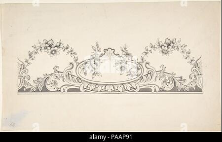 Design pour la décoration du panneau. Artiste : J. Hulme (britannique, active 1828-40). Fiche technique : Dimensions : 6 x 10 7/16 13/16 in. (16,4 x 27,5 cm). Date : 1828-40. Musée : Metropolitan Museum of Art, New York, USA. Banque D'Images