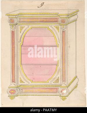 Conception du Cabinet. Artiste : Anonyme, britannique, 19e siècle. Fiche technique : Dimensions : 4 3/4 x 3 13/16 in. (12 x 9,7 cm). Date : du 19e siècle. Musée : Metropolitan Museum of Art, New York, USA. Banque D'Images