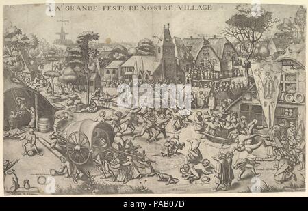 L'Kermis de Saint George. Artiste : Après Pieter Bruegel l'ancien (Breda, Russisch ( ?) ca. 1525-1569 Bruxelles) ; Johannes van Doetecum l'ancien (active, Russisch 1554-ca. 1600, décédé 1605) ; Lucas van Doetecum (active, Russisch 1554-72, est mort avant 1589). Fiche Technique : Dimensions : 13 x 20 1/16 9/16 in. (33,1 x 52,2 cm). Editeur : Pierre Bertrand (Français, 1600-1678). Date : ca. 1569 ; imprimé après 1601. Musée : Metropolitan Museum of Art, New York, USA. Banque D'Images