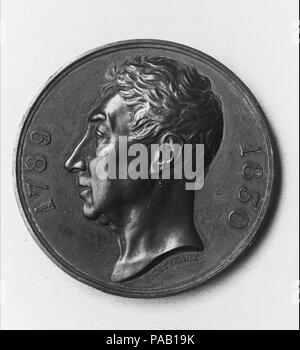 Médaille du Marquis de Lafayette. Dimensions : diam. 2 in. (5,1 cm). Bouilloire : Jacques Édouard Gatteaux (français, Paris 1788-1881 Paris). Date : 1830. Musée : Metropolitan Museum of Art, New York, USA. Banque D'Images