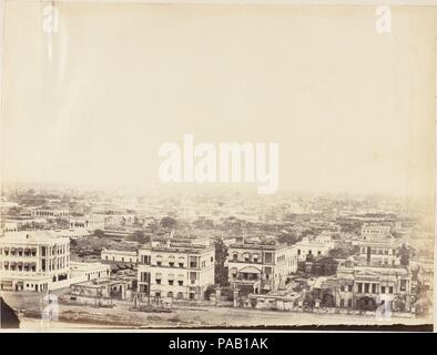 [Vue de la ville depuis le Monument Ochterlony, Calcutta]. Artiste : le capitaine R. B. Hill. Dimensions : Image : 17,6 x 23,4 cm (6 15/16 x 9 3/16 in.) : 21,1 x 28,1 Montage cm (8 5/16 x 11 1/16 in.). Date : 1850. Musée : Metropolitan Museum of Art, New York, USA. Banque D'Images