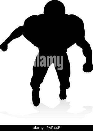 American Football Player Silhouette Illustration de Vecteur