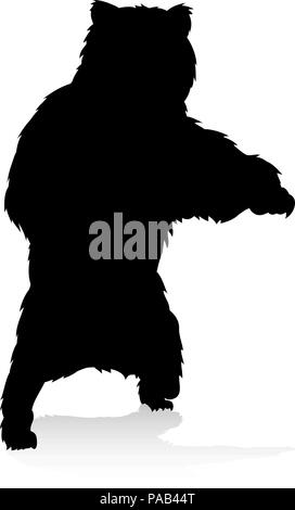 Silhouette d'animaux ours Illustration de Vecteur