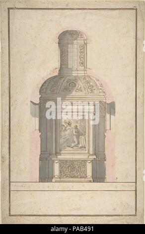 Le dessin architectural pour une chapelle. Artiste : Anonyme, Italien, Roman, 18e siècle. Dimensions : 15-1/4 x 9-3/8 in. Date : le 18e siècle. Musée : Metropolitan Museum of Art, New York, USA. Banque D'Images