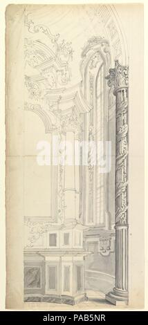 De moitié pour la conception d'un autel dans une chapelle. Artiste : Anonyme, italien, le Piémontais, 18ème siècle. Fiche technique : Dimensions : 22 x 10 15/16 7/16 in. (58,2 x 26,5 cm)  = 58,2 x 26,5 cm ( +3.2). (3.2Cm) frontière droite pliée. Date : 1700-1780. Musée : Metropolitan Museum of Art, New York, USA. Banque D'Images