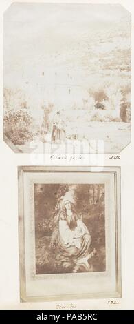 Caswell jardin ; Geneviève. Artiste : John Dillwyn Llewelyn (British, Swansea, Pays de Galles 1810-1882 Paris, France). Dimensions : Image : 12,8 × 11 cm (5 1/16 x 4 5/16 in.) (a) Image : 11,5 × 8,8 cm (4 1/2 x 3 7/16 in.) (b). Date : 1853-1856. Musée : Metropolitan Museum of Art, New York, USA. Banque D'Images