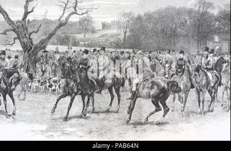 L'impératrice d'Autriche dans le domaine de chasse, Elisabeth de Bavière, 1837- 1898, a été l'Impératrice d'Autriche et Reine de Hongrie, et de nombreux autres ouvrages par mariage à l'Empereur Franz Joseph I., l'amélioration numérique reproduction d'une gravure sur bois originale d'imprimer à partir de l'année 1881 Banque D'Images