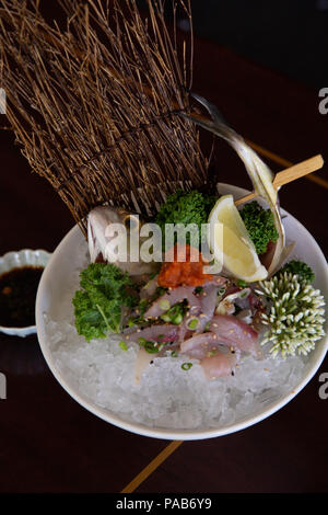 Aji sashimi de maquereau et prêt à être mangé Banque D'Images