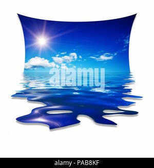 Une illustration d'une belle conception de l'eau ciel bleu Banque D'Images