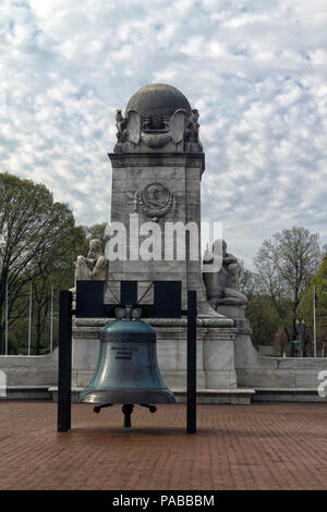 Réplique de la cloche de la liberté en face de la gare Union, Washington DC Banque D'Images